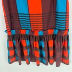 Anthropologie  Eva Franco Flounced Midi Skirt Satin Plaid NWT Size 4 Photo 3