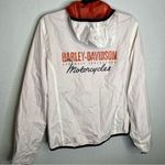 Harley Davison | White and Red Windbreaker‎ Jacket Large Logo Photo 2
