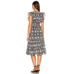 Cleobella NEW  Dress Cherie Navy Floral Ruffled V-Neck Midi Dress Size‎ Large Photo 8