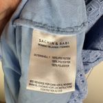 Sachin & Babi Blue Eyelet Maxi Dress Size 10 Puff Sleeve Belted Wedding Feminine Photo 10