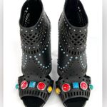 Gucci LIKA LASER CUT LEATHER STONE STUD EMBELLISHED LOGO ANKLE BOOT SIZE EU 38 Photo 8