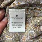 Wishlist  Apparel Boho Peasant Womens Top Sz M Olive Indie Paisley Sheer Ruffle Photo 12