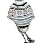 Faded Glory  Vintage Nordic Print Beanie Fleece Lined One Size Pastel Pom Pom y2k Photo 1