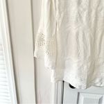 La Blanca  White Embroidered Eyelet V Neck Swim Cover Up Dress Small Bell Sleeves Photo 12