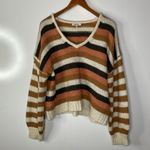 Madewell Balloon-Sleeve Pullover Sweater in Stripe Mix Size Large Photo 2