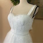 Lulus NWOT Ethereal Impression White Tulle Ruffled Bustier Midi Dress Photo 4
