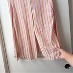J Brand Neon Stripe Button Down Button-Back Long Sleeve Semi Sheer NWT M Photo 8