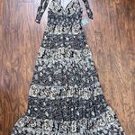 Free People • Let's Smock About It Maxi Slip dress black floral print tiered Photo 2