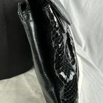 Vintage Jacomo of Paris Crossbody Clutch Purse Black Patent Snakeskin Leather Photo 4