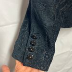 INC International Concepts Faux Suede Floral Black Blazer Size 8 Button Front Photo 5