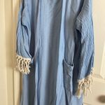 Shinestar Women's Blue Fringe kimono size X-Large Photo 5
