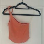 PacSun NWT PacCares Eco One Shoulder Ribbed Crop Top - XS - Coral Peach Photo 1