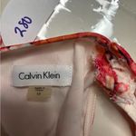 Calvin Klein  Size 12 Sleeveless Floral Chiffon Dress Flowy High Neck Red Photo 6