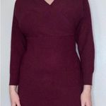 Bodycon Burgundy Long Sleeve Sweater Dress Size Medium Red Photo 0