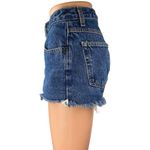 Cruel Girl Blue Slim Fit High Waist Frayed Raw Hem Cut Off Denim Jeans Shorts 7 Photo 1