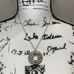 Liz & Co Vintage 80’s metallic circle pendant necklace  Photo 4