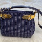 Vintage Blue Wicker Handbag Photo 0