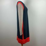 Eliza J  Sweater Dress Small Stretch Knit Colorblock Long Sleeve Exposed Zip Gray Photo 4