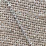 Silver Tone Pendant Necklace Saturn Chain Teardrop Rhinestones Dangle Beads 19" Photo 3