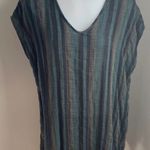 Eileen Fisher Striped Green Black Caftan/Tunic Dress | Women’s Size S/M Photo 7