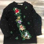 Victoria Jones , holiday, Christmas embroidered sweater, XL, pit to pit measurement is 22, length is 28 Photo 0