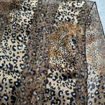 Leopard Print Silk Scarf Brown Photo 2