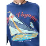 Daydreamer Bon Voyage BF Sweatshirt in Washed Indigo, Size Small New without Tag Photo 5