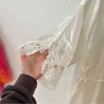 Victoria's Secret Victoria Secret 90s Satin Bridal White Lace Sequin Mini Kimono Robe One Size Photo 2