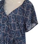 Luxology V-Neck Flutter Short Sleeve Boho Maxi Dress Pullover Blue Size XL Photo 7