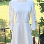 Ivory Flare Bow Sleeve Midi Dress White Size 6 Photo 0