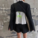 ZARA White baby doll short sleeve blouse with bow ties Photo 5