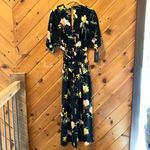 ZARA  kimono black floral vneck open back jumpsuit NWT Photo 3