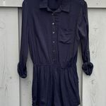 Forever 21  Black Silky Polyester Viscose Shorty Romper Photo 0