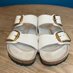 Birkenstock  Arizona Big Buckle High Shine Sandals Ivory Patent Leather Size 39/8 Photo 3