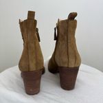 Nine West  Freeport Western Suede Leather Ankle Booties Size 8 Camel Tan Studded Photo 1