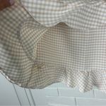 Lea & Viola Cream White Gingham Plaid Ruffle Wrap Skirt Size M Photo 8