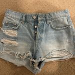 ZARA Ripped Jean Shorts Photo 0