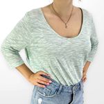 Soprano 00s  Vintage Blue Green Marled Scoop Neck Tunic Shirt Dress Photo 7