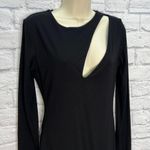 Naked Wardrobe  Black Shorts Romper Bodysuit Long Sleeve Size XL Cutout Photo 1