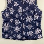 Lands' End  Women's Navy Snowflakes Graphics Down Filled Vest Size S Photo 2