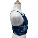 Old Navy  Athletic Top Sports Bra Navy Floral Powersoft  Racerback Size L Photo 3