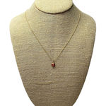 Charming 10K Gold Italian Chain Red Enamel Ladybug Charm Necklace Lucky Pendant Photo 0