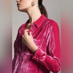 Anthropologie The Hadley Velvet Relaxed Buttondown Shirt by Pilcro Size 10 Photo 1