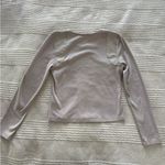 Maeve Anthropologie Faux Leather-Inset Pullover Stone Color size M Photo 5