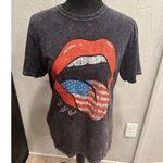 Acid Wash Red White Blue Graphic tee Medium Photo 0