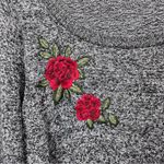 Torrid ‎ Black White Marled Floral Embroidered Chiffon Trim Sweater 1X Photo 4