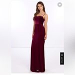 Azazie  Solange Velvet Dress - Cabernet Photo 2