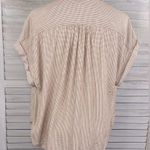 Japna  Short Sleeve Button Down Small Check Tan/White-Large Photo 2