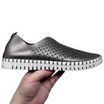 Ilse Jacobsen Tulip Gunmetal Perforated Slip Photo 7