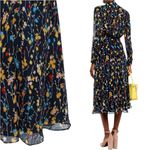 Equipment  Silk Chiffon Vivienne Wrap Effect Floral Midi Dress Black Size 8 Photo 13